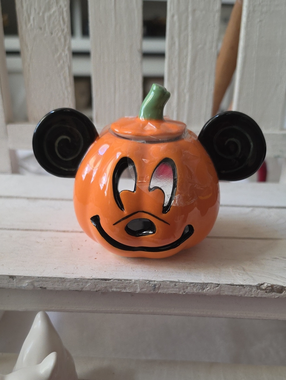 Orange Mickey-Inspired  Pumpkin Candle Holder